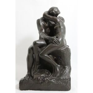Vintage 1957 Alva Studios Rodin The Kiss Reproduction Composite Sculpture Statue